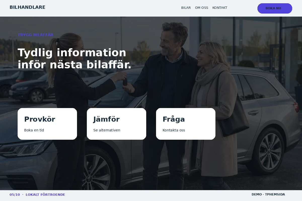 Lokalt Förtroende – Trygg bilaffär för bilhandlare