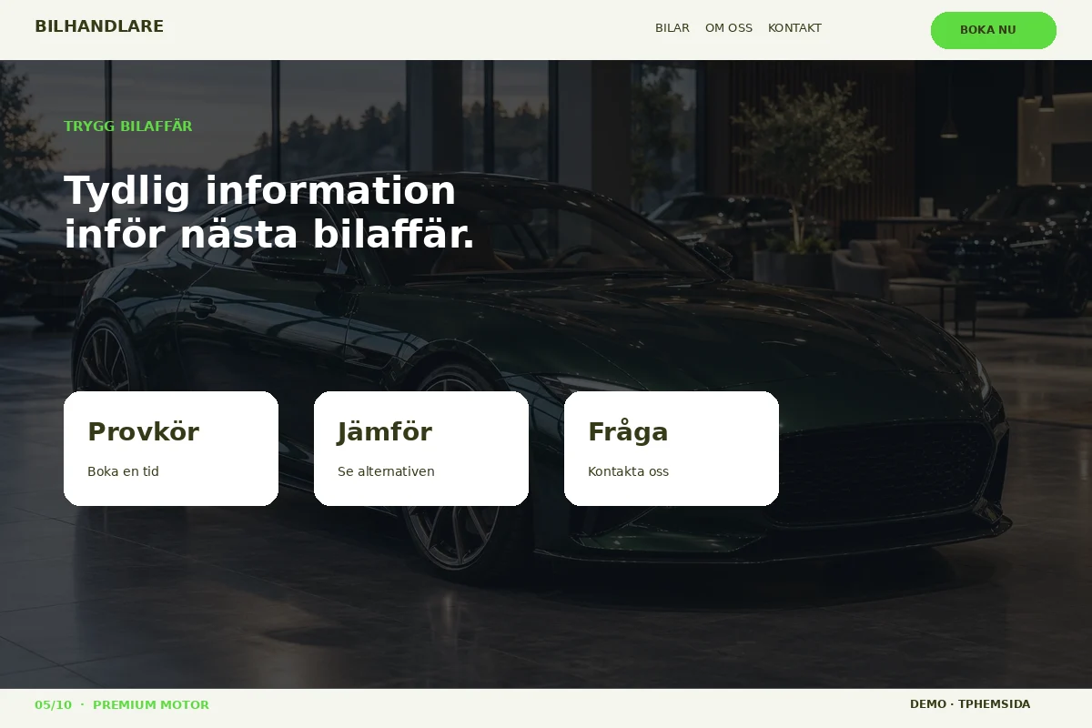 Premium Motor – Trygg bilaffär för bilhandlare