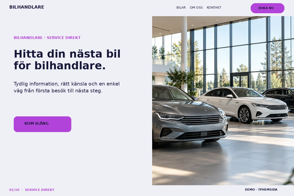 Service Direkt – Startsida för bilhandlare