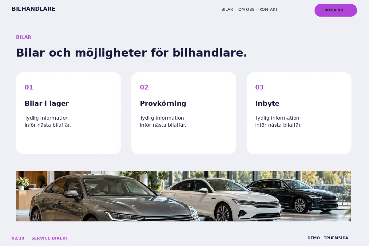 Service Direkt – Bilar för bilhandlare