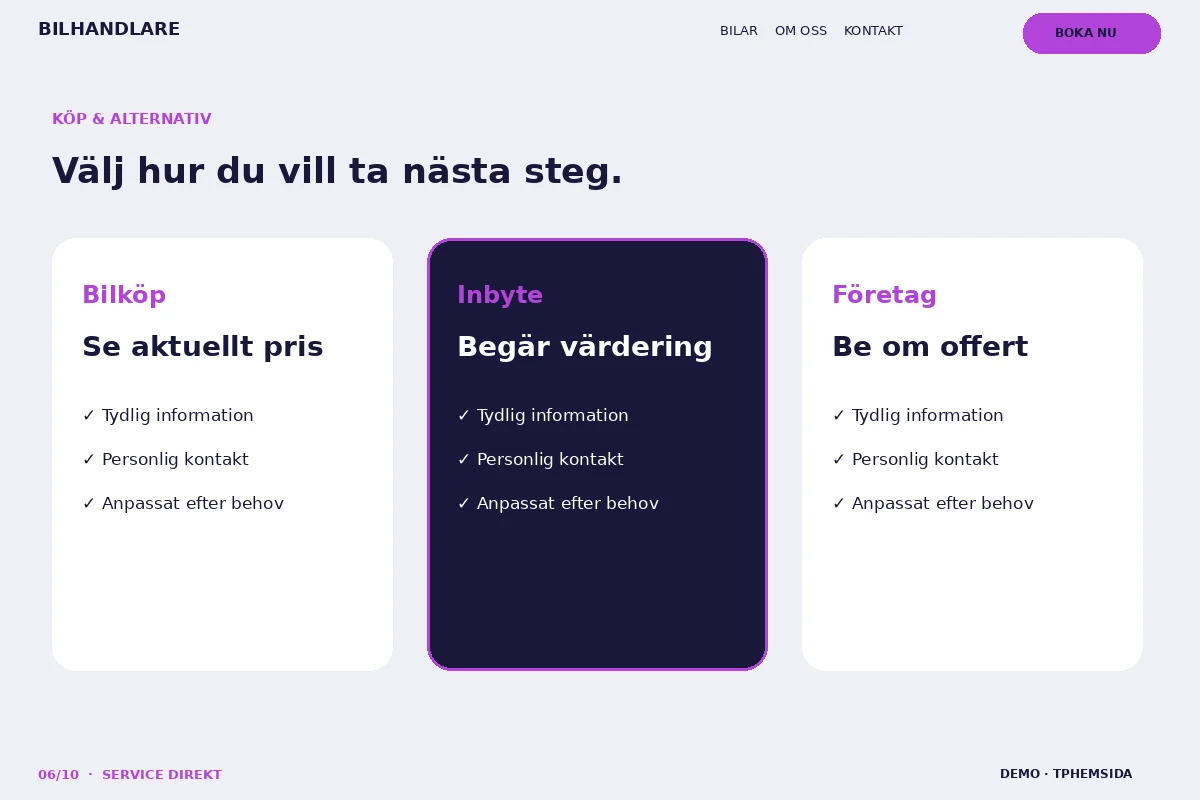Service Direkt – Köp & alternativ för bilhandlare