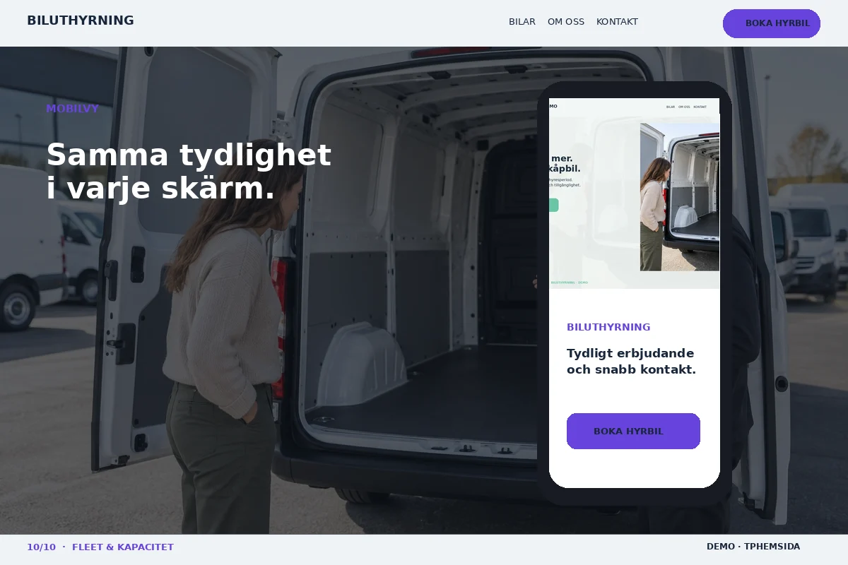Fleet & Kapacitet – Mobilvy för biluthyrning