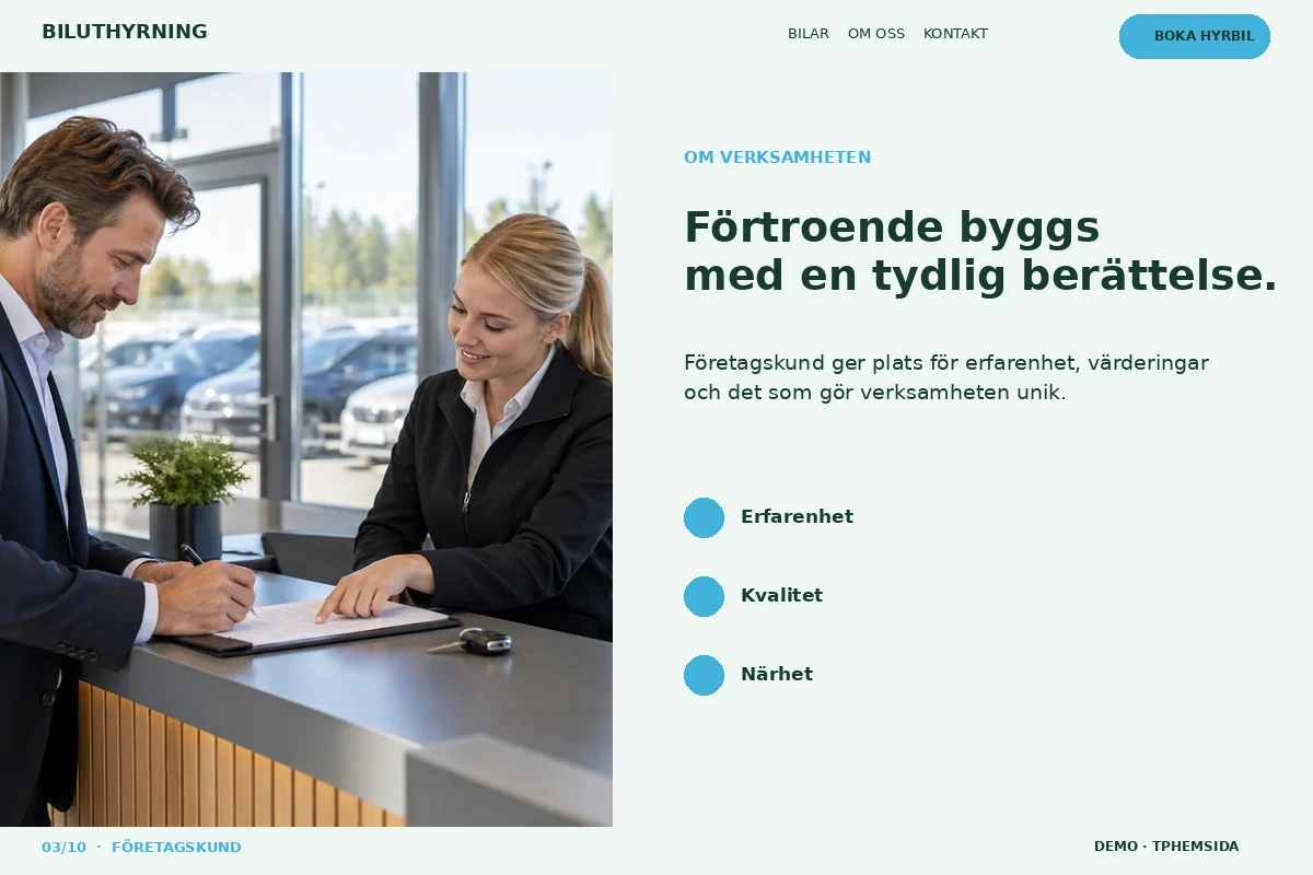 Företagskund – Om företaget för biluthyrning