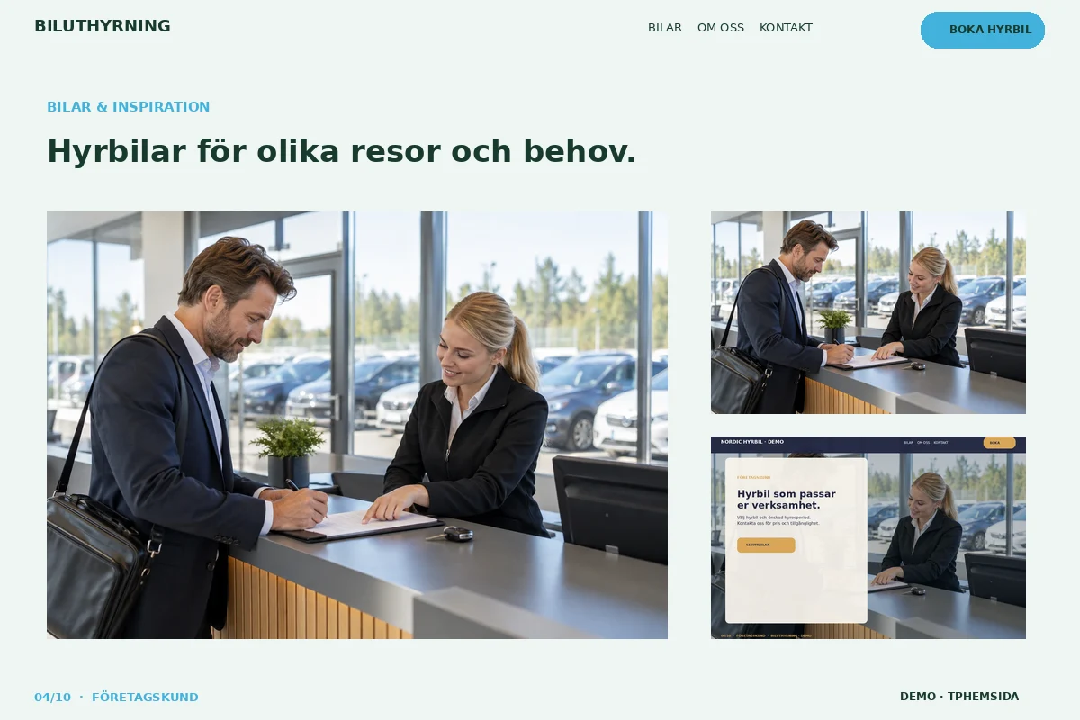 Företagskund – Bilgalleri för biluthyrning