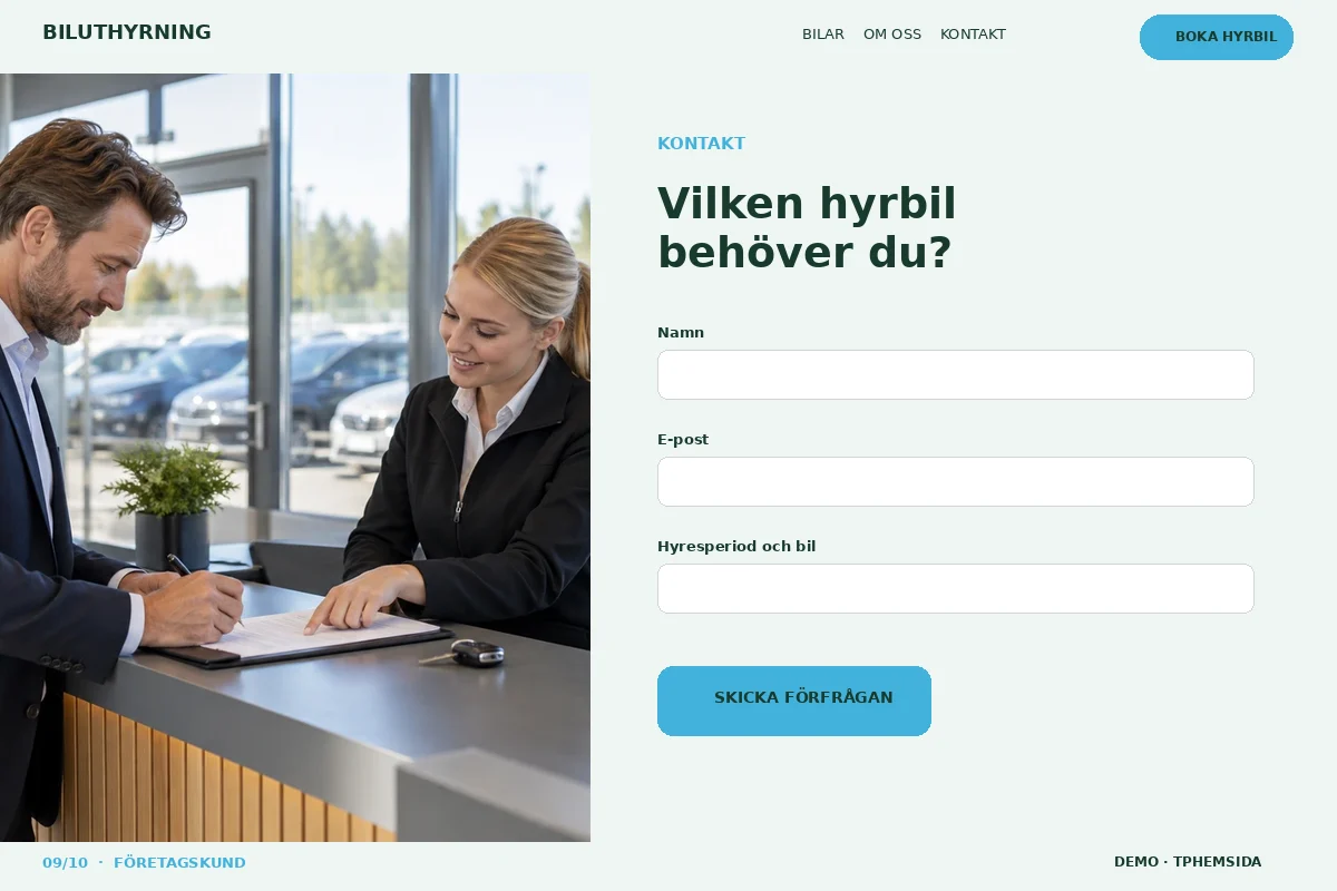 Företagskund – Kontakt för biluthyrning
