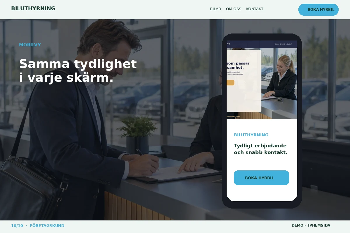 Företagskund – Mobilvy för biluthyrning