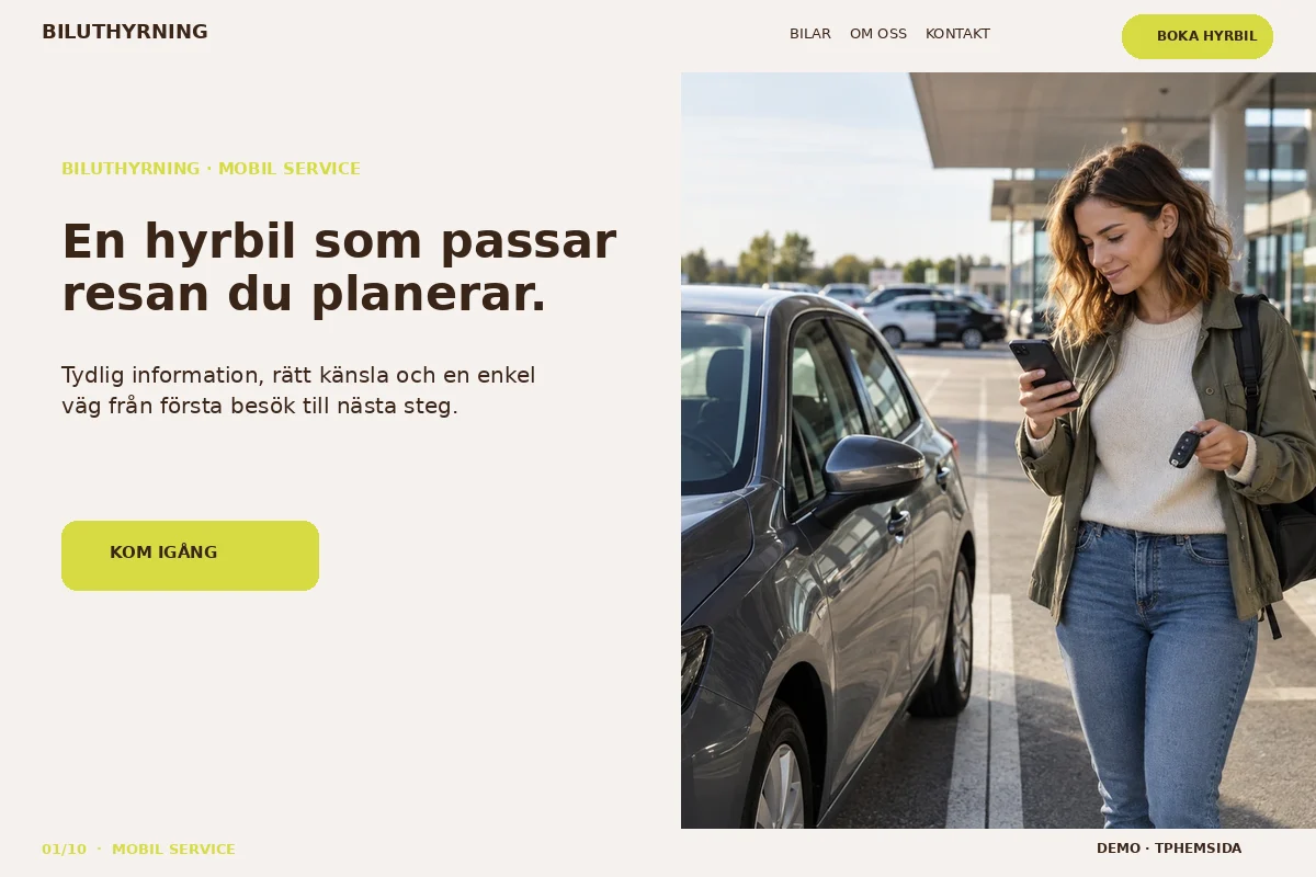 Mobil Service – Startsida för biluthyrning