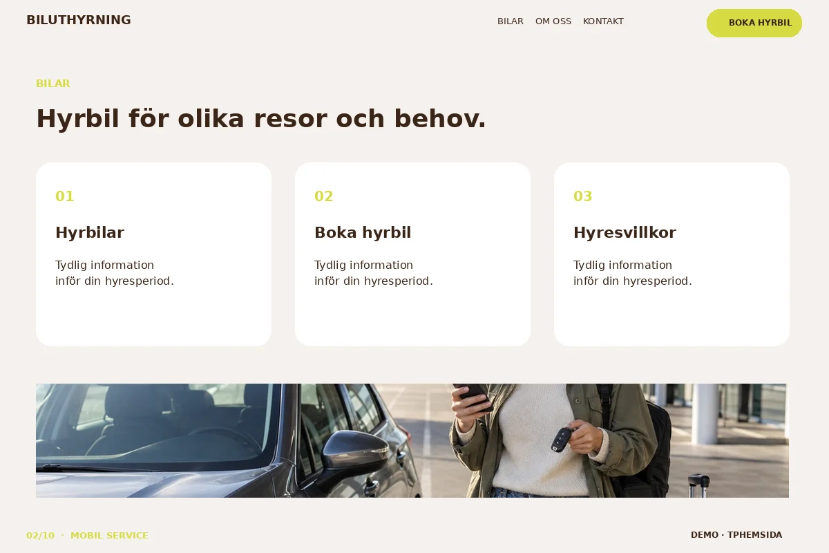 Mobil Service – Hyrbilar för biluthyrning