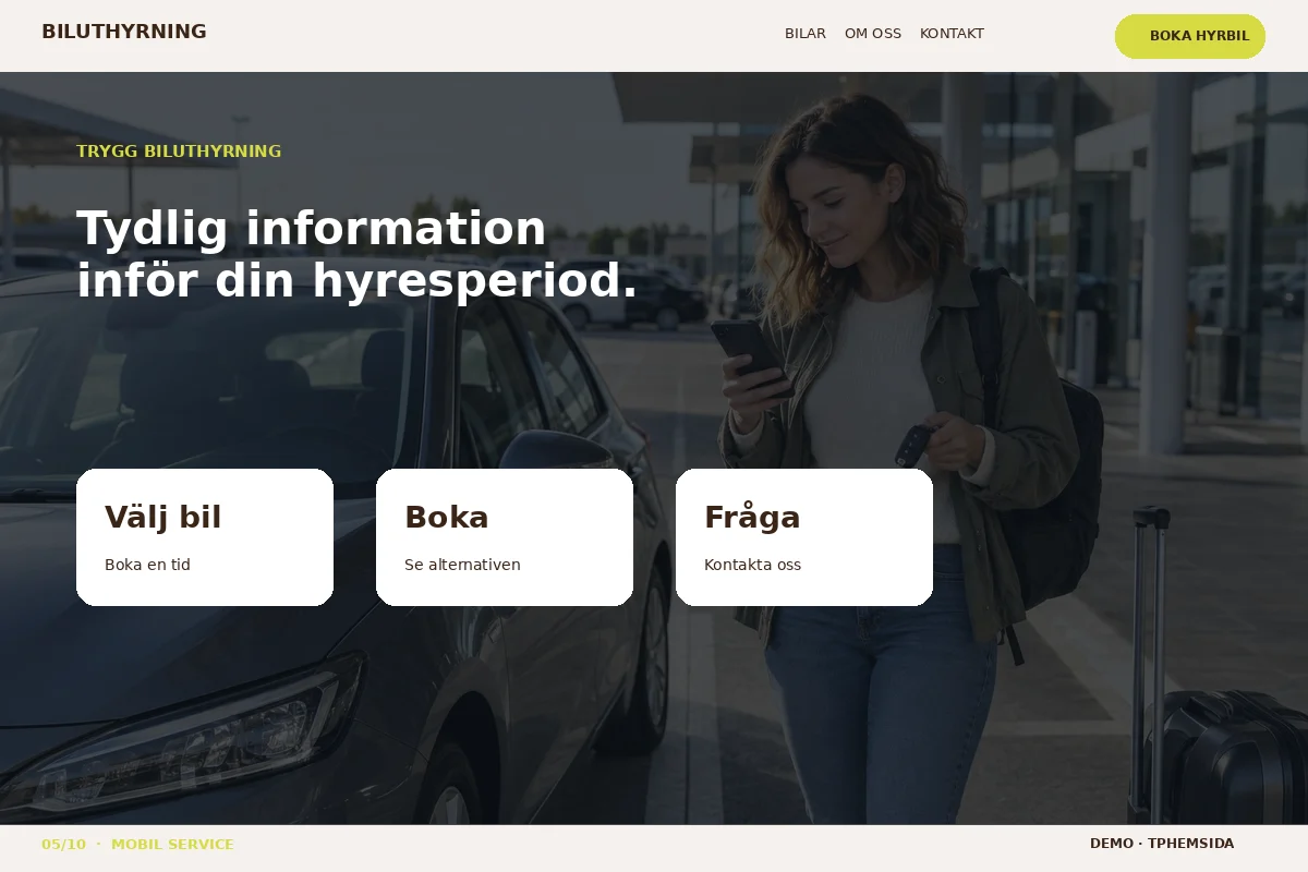 Mobil Service – Trygg hyra för biluthyrning