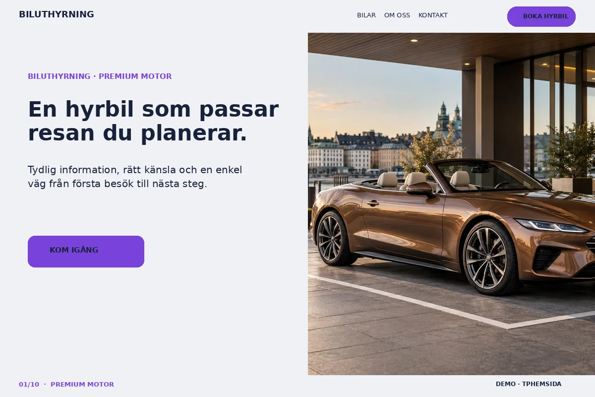 Premium Motor – Startsida för biluthyrning