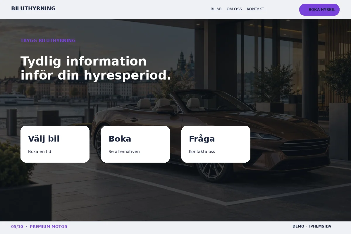 Premium Motor – Trygg hyra för biluthyrning