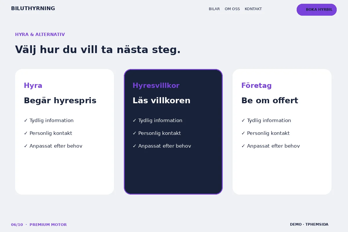 Premium Motor – Hyra & alternativ för biluthyrning