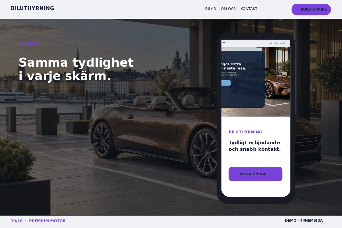 Premium Motor – Mobilvy för biluthyrning