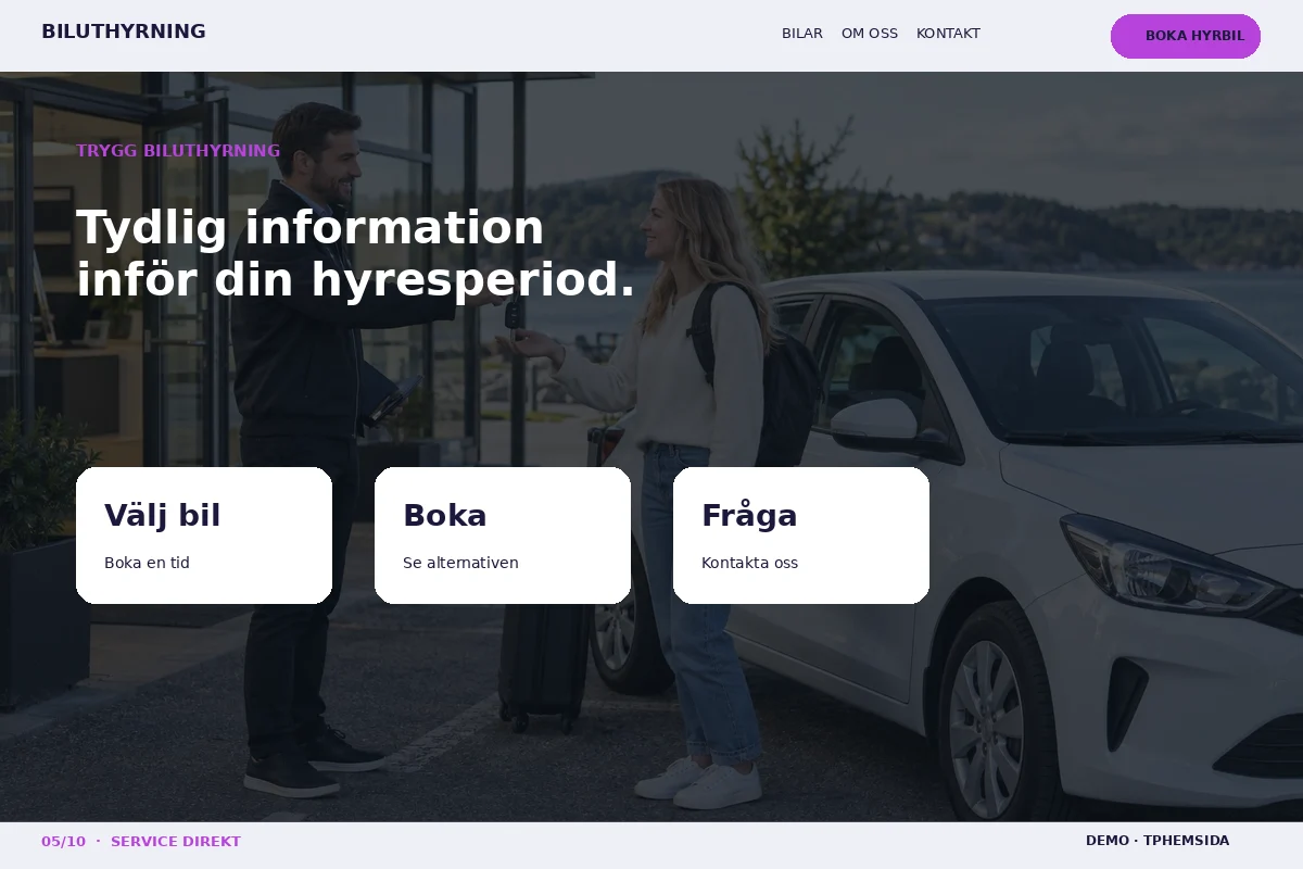 Service Direkt – Trygg hyra för biluthyrning