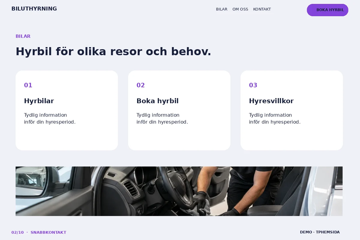 Snabbkontakt – Hyrbilar för biluthyrning