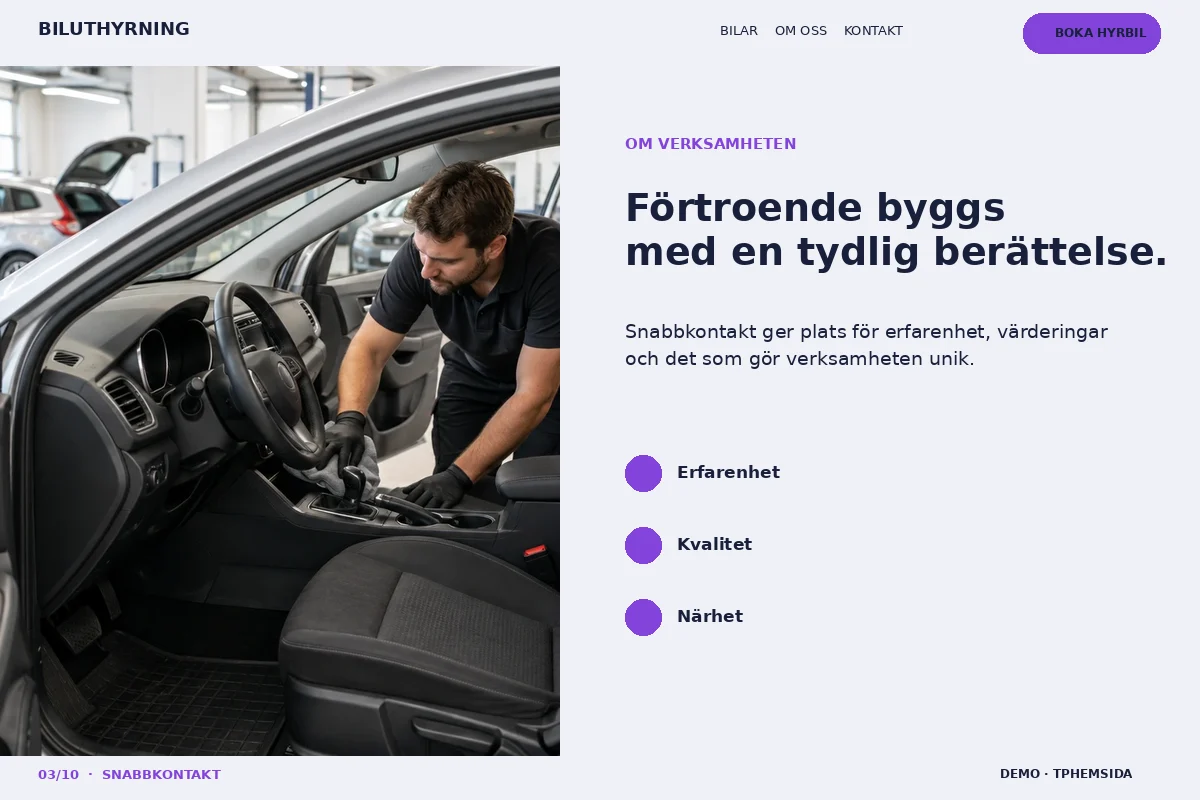 Snabbkontakt – Om företaget för biluthyrning