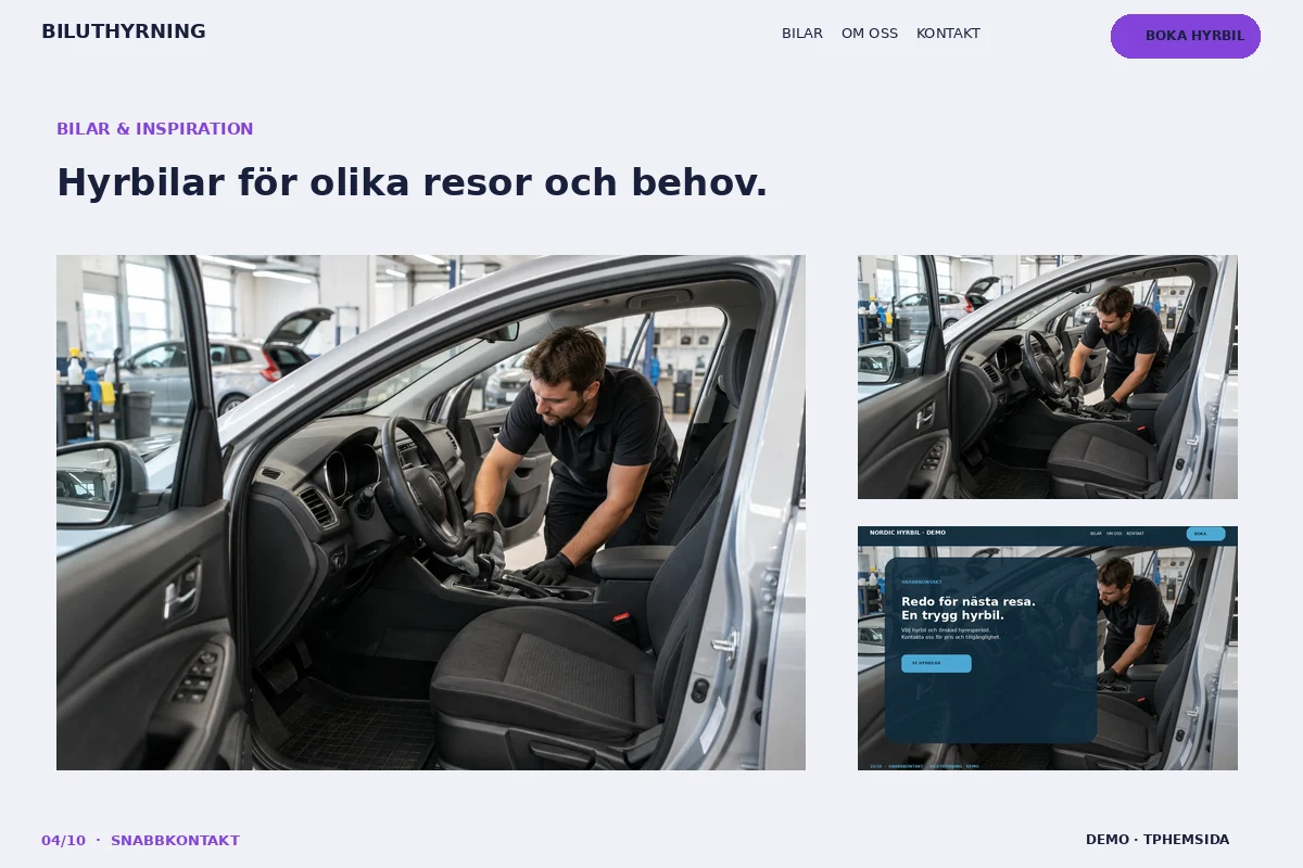 Snabbkontakt – Bilgalleri för biluthyrning