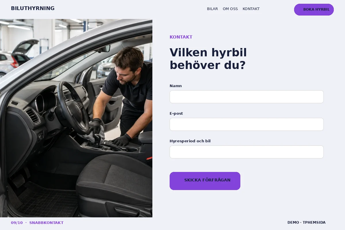 Snabbkontakt – Kontakt för biluthyrning