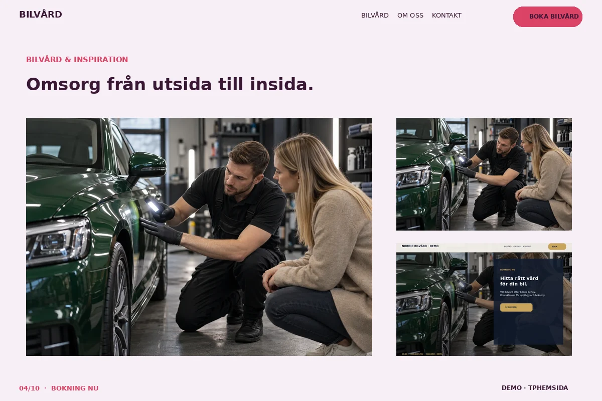 Bokning Nu – Bilgalleri för bilvård