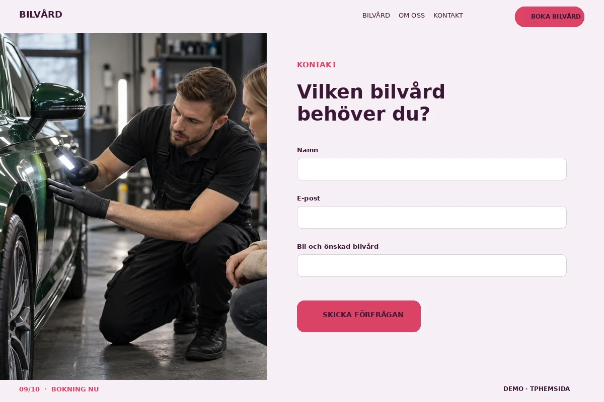 Bokning Nu – Kontakt för bilvård