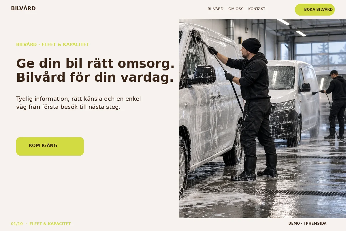 Fleet & Kapacitet – Startsida för bilvård