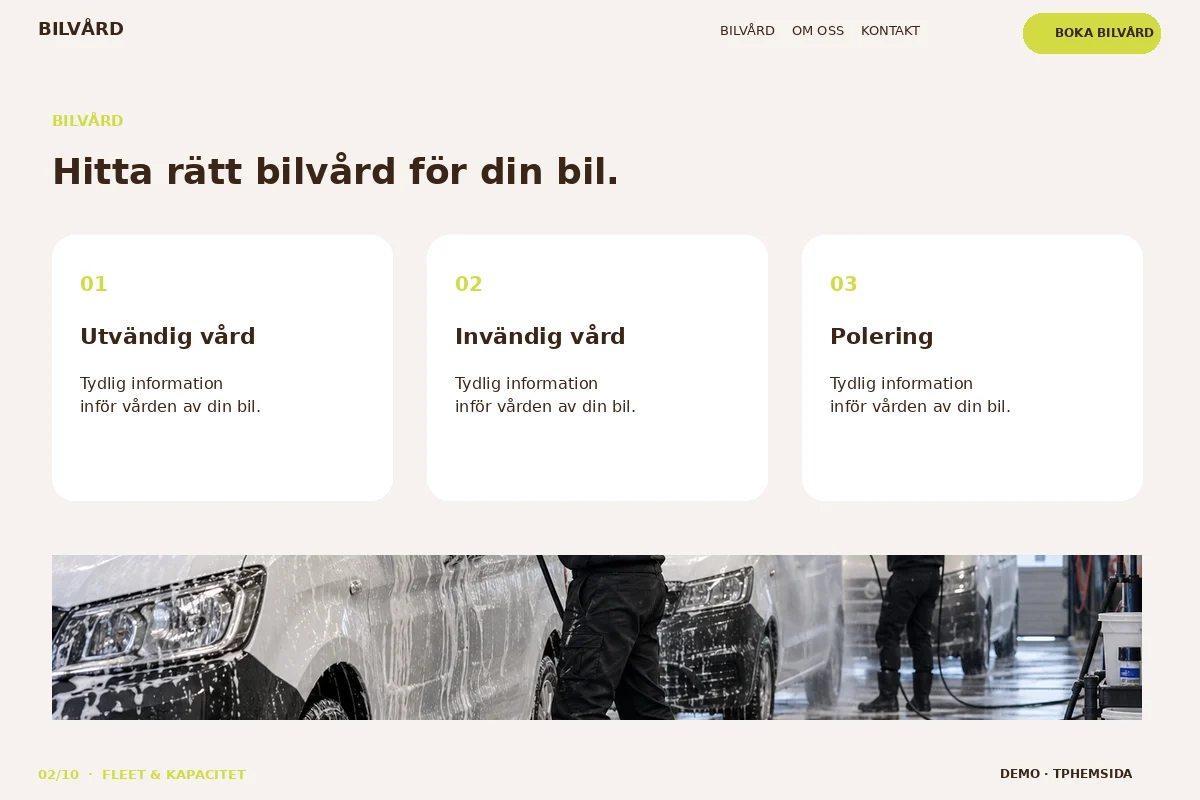 Fleet & Kapacitet – Bilvård för bilvård