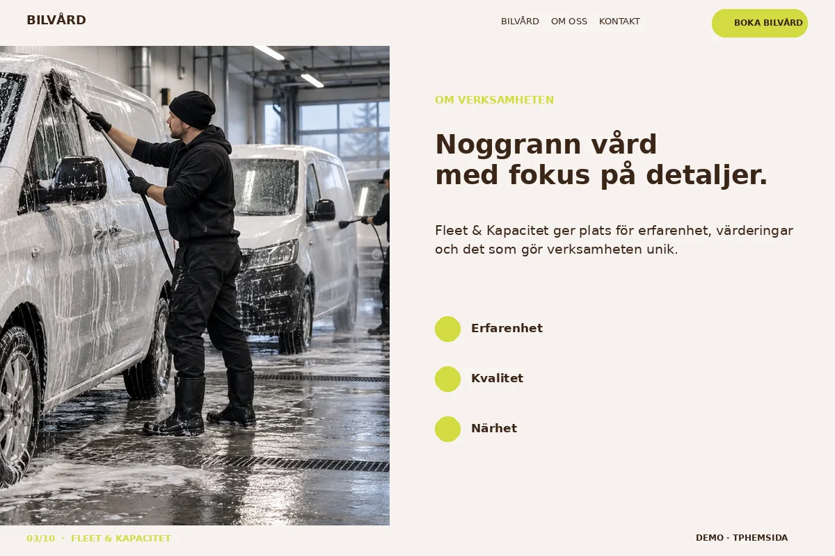 Fleet & Kapacitet – Om företaget för bilvård