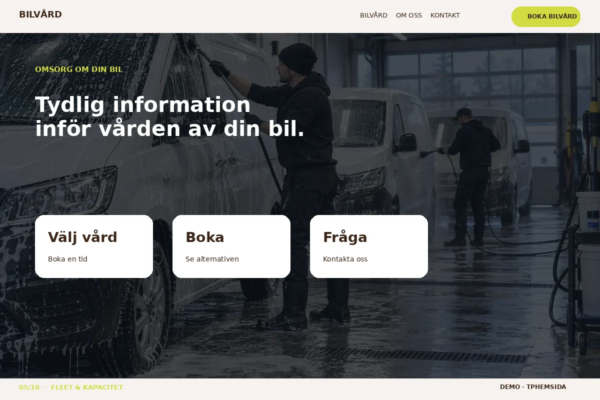 Fleet & Kapacitet – Omsorg om bilen för bilvård