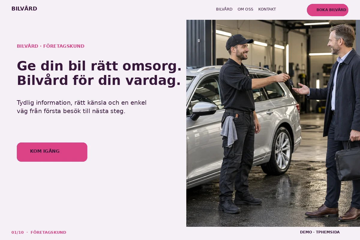 Företagskund – Startsida för bilvård