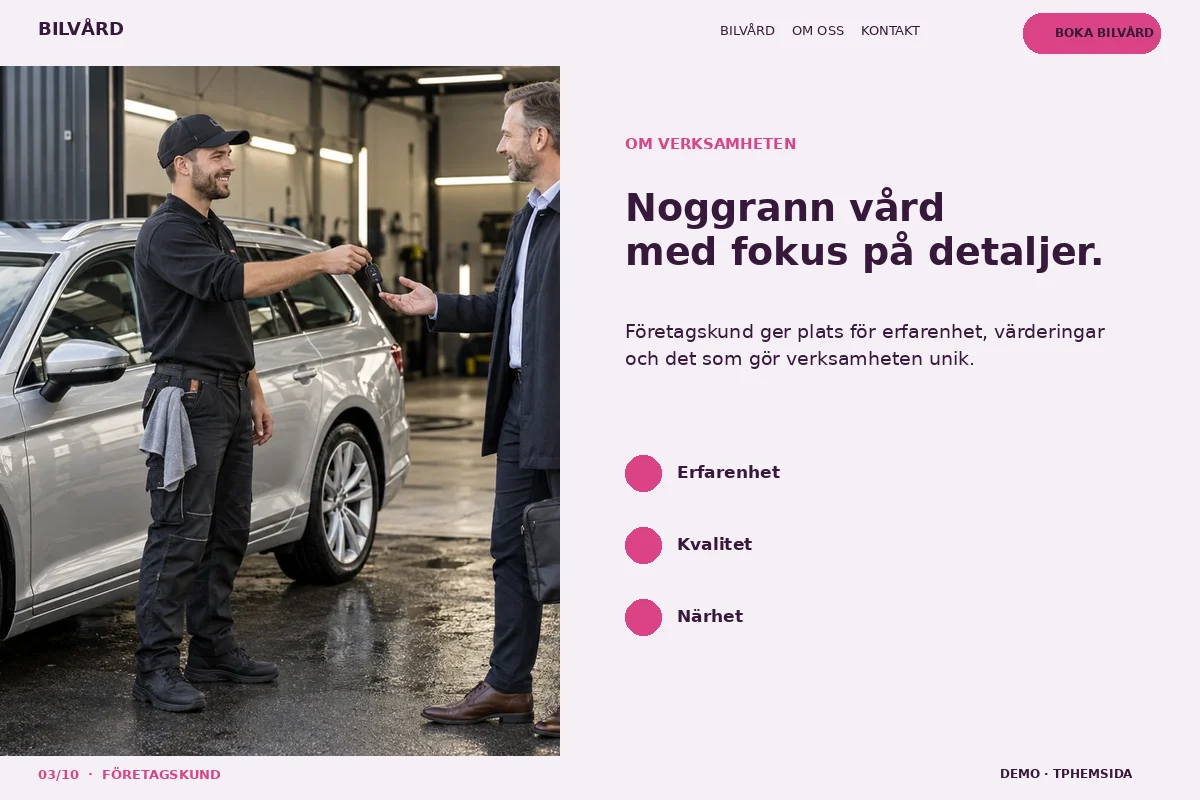 Företagskund – Om företaget för bilvård