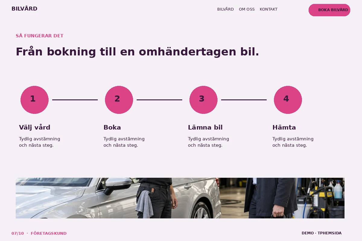 Företagskund – Så fungerar det för bilvård