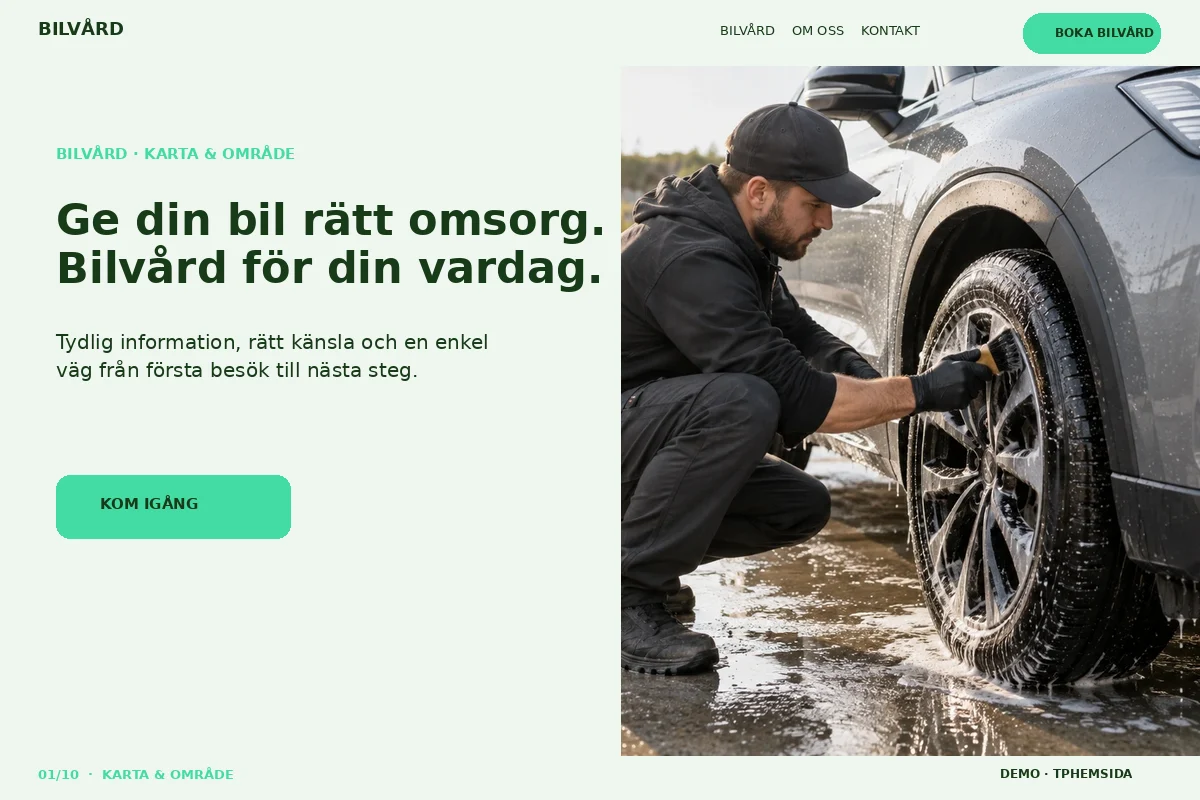 Karta & Område – Startsida för bilvård