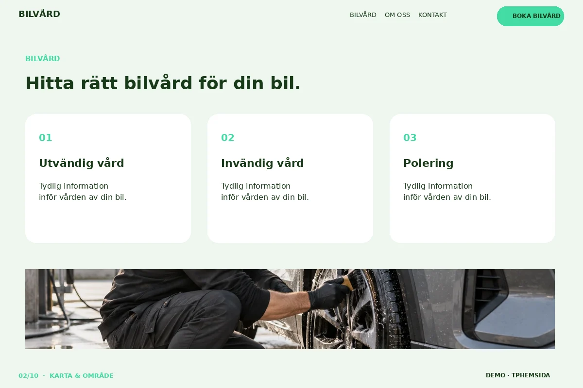 Karta & Område – Bilvård för bilvård