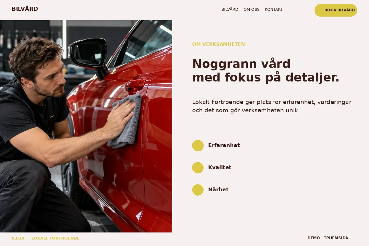 Lokalt Förtroende – Om företaget för bilvård