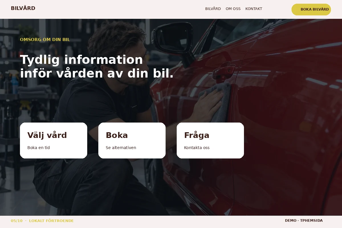 Lokalt Förtroende – Omsorg om bilen för bilvård