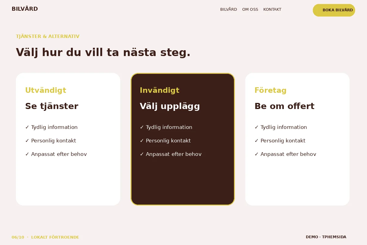 Lokalt Förtroende – Tjänster & alternativ för bilvård