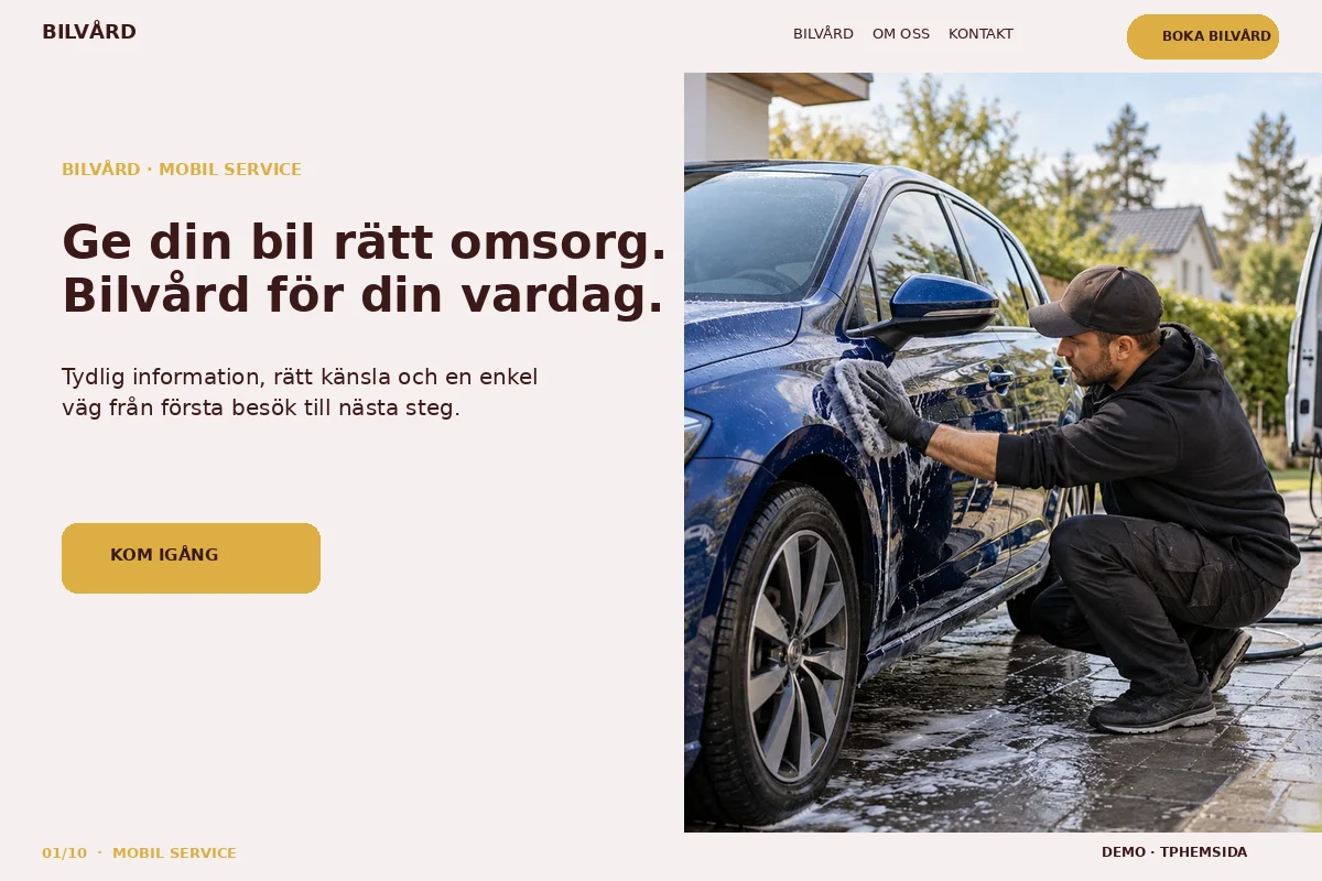 Mobil Service – Startsida för bilvård