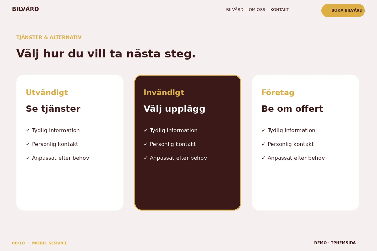 Mobil Service – Tjänster & alternativ för bilvård