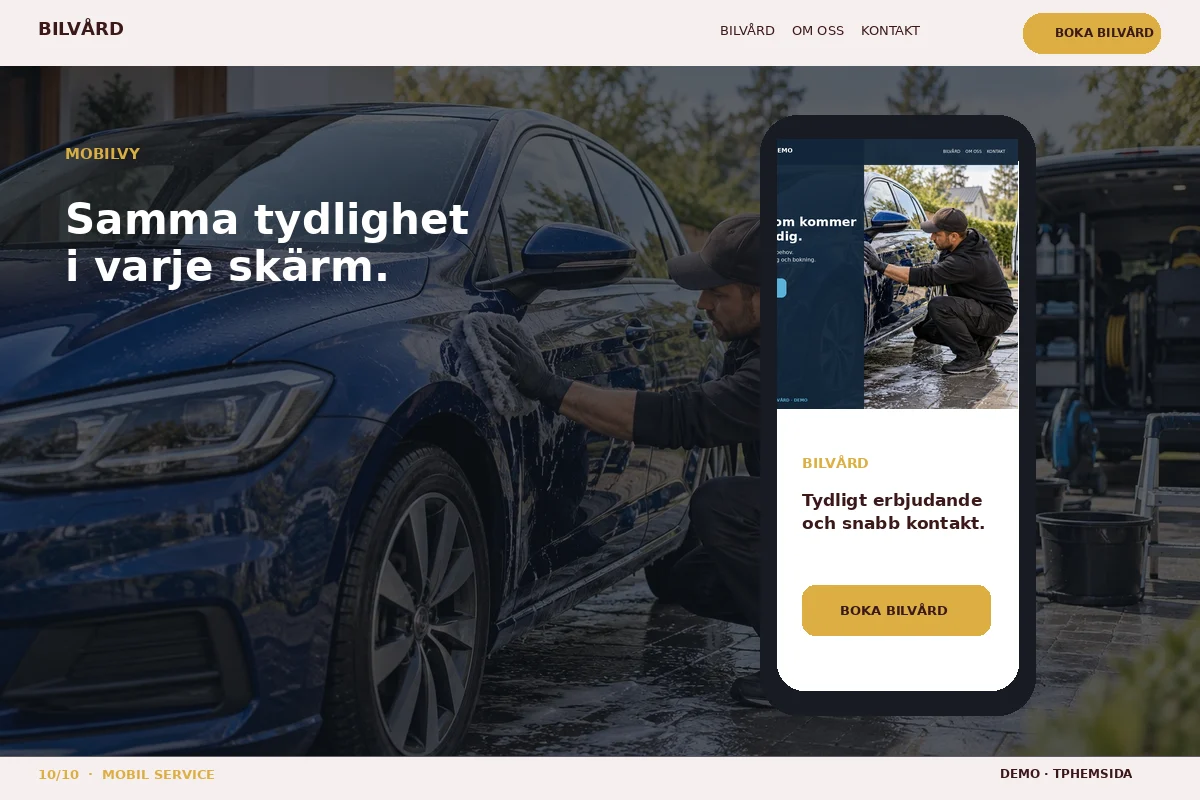 Mobil Service – Mobilvy för bilvård