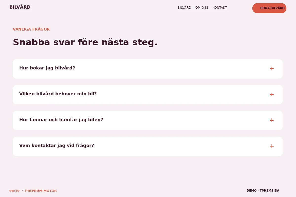 Premium Motor – Vanliga frågor för bilvård