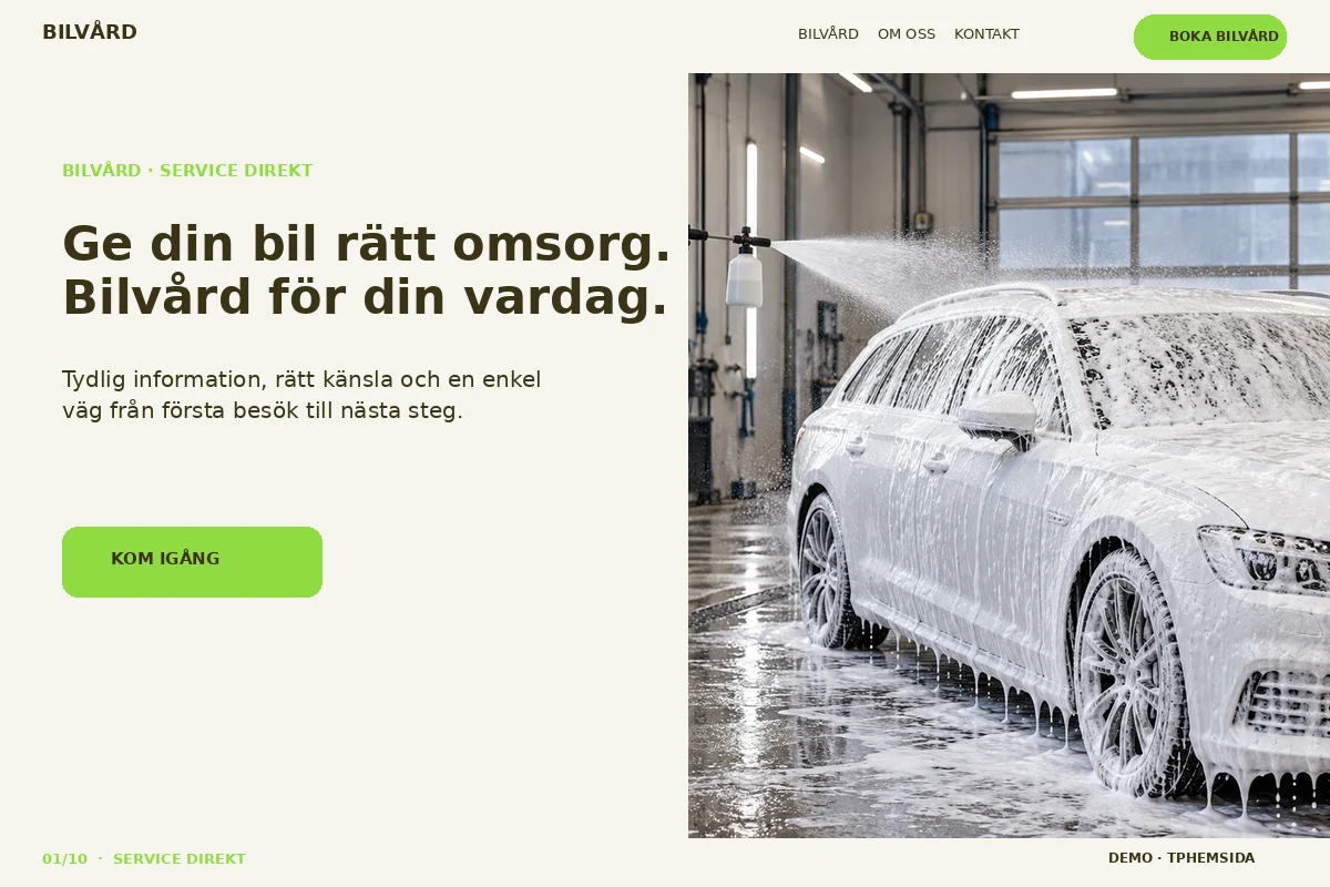 Service Direkt – Startsida för bilvård