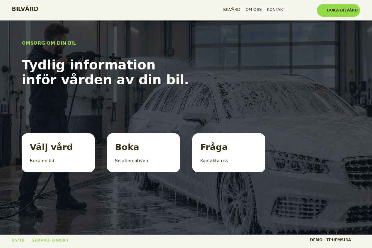 Service Direkt – Omsorg om bilen för bilvård