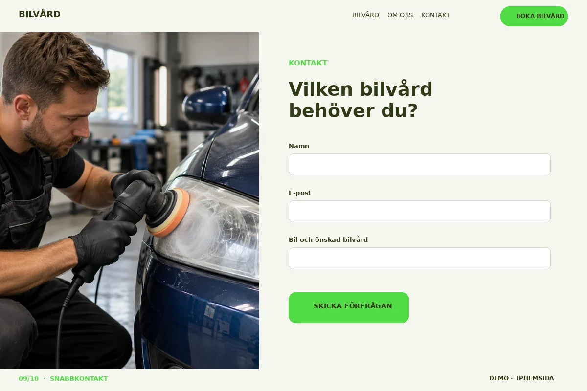 Snabbkontakt – Kontakt för bilvård