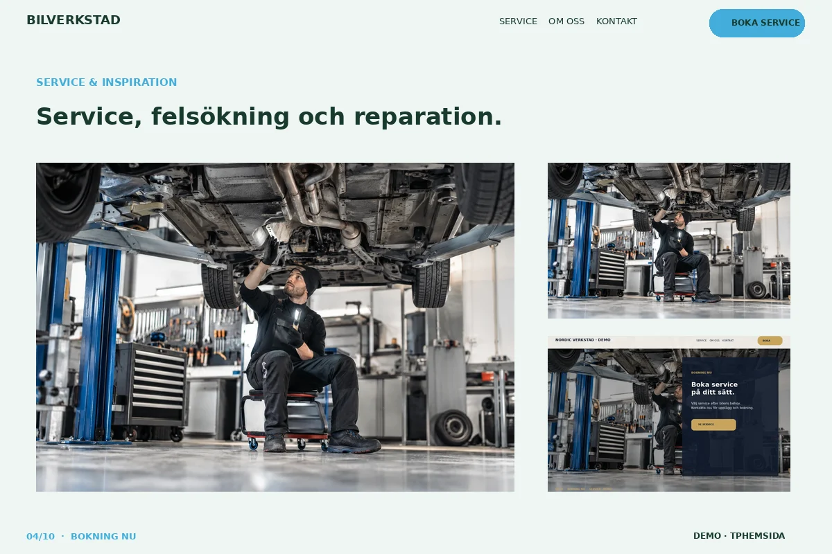 Bokning Nu – Verkstadsgalleri för bilverkstad