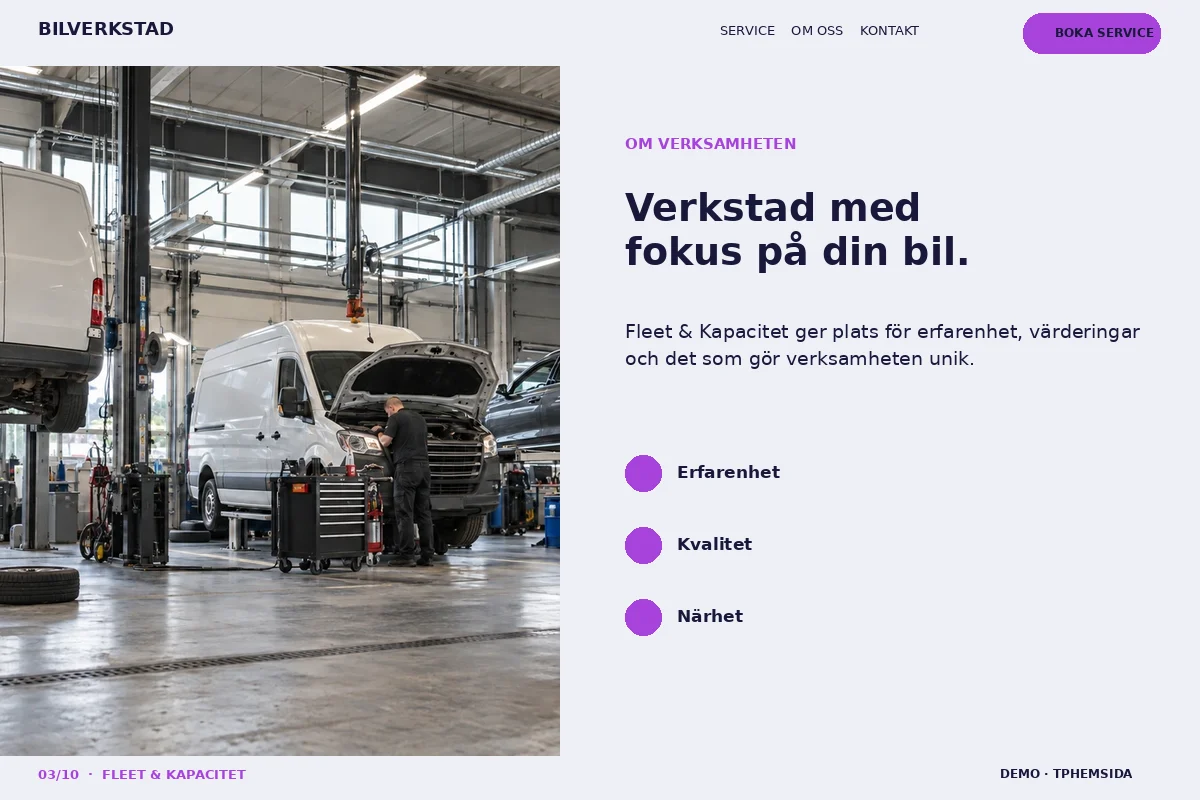 Fleet & Kapacitet – Om företaget för bilverkstad