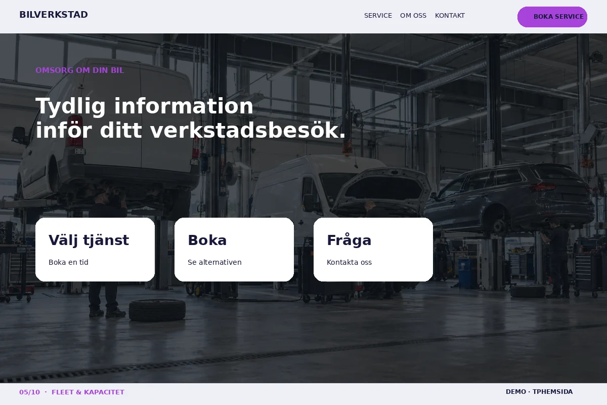 Fleet & Kapacitet – Inför service för bilverkstad
