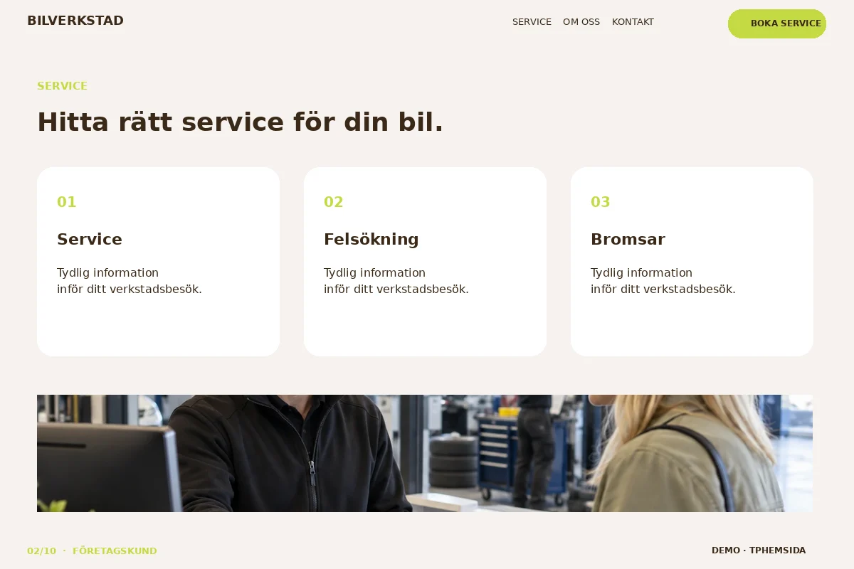 Företagskund – Bilservice för bilverkstad