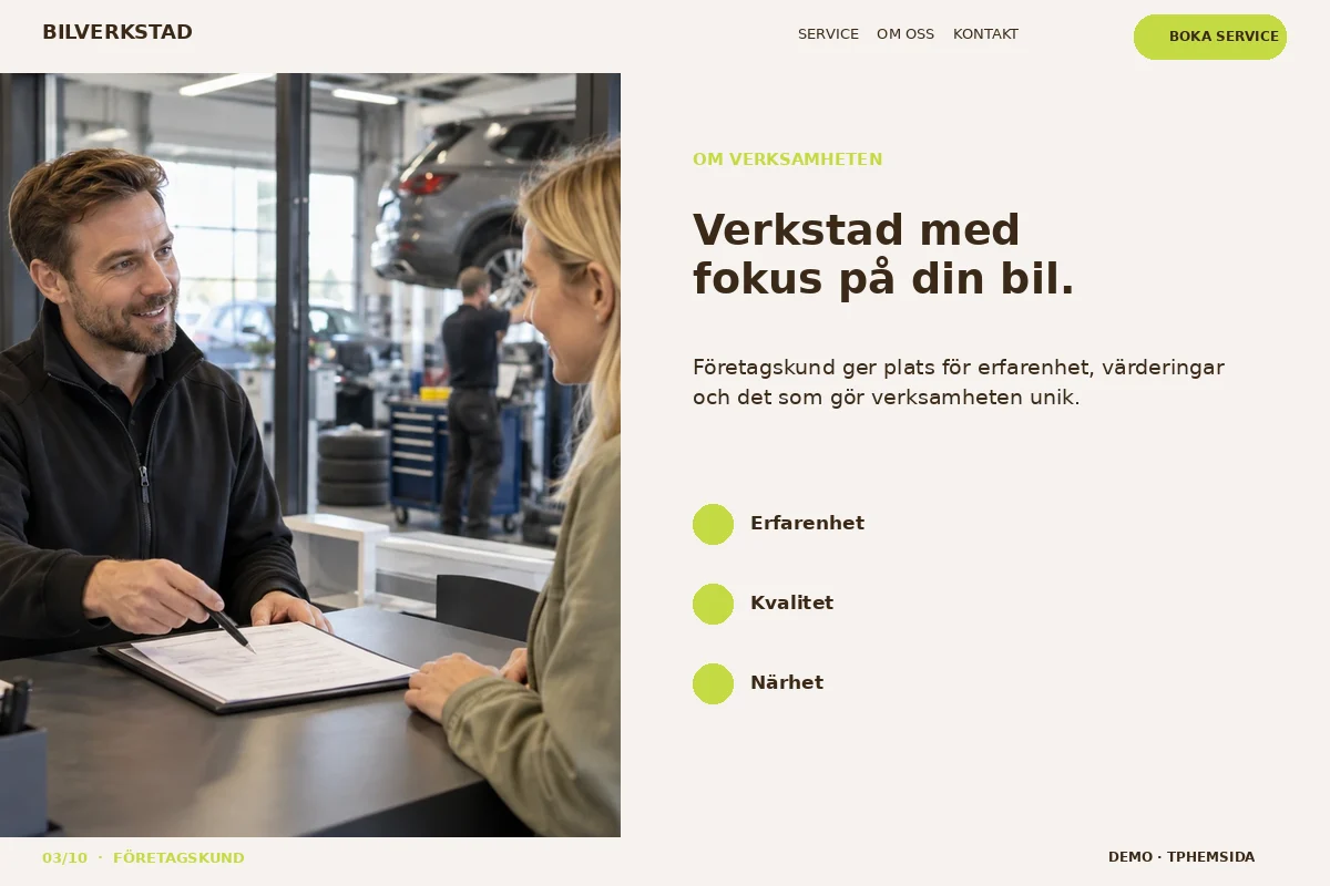 Företagskund – Om företaget för bilverkstad