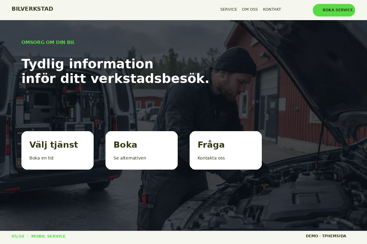 Mobil Service – Inför service för bilverkstad
