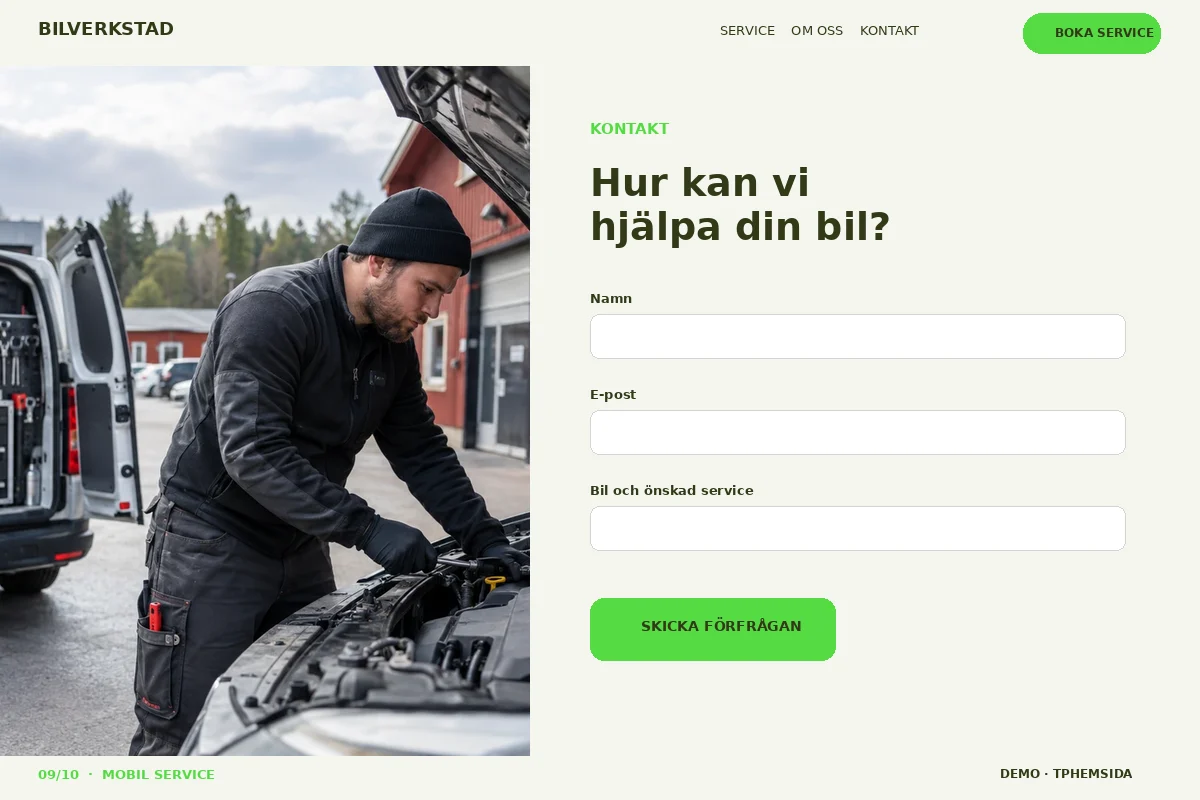 Mobil Service – Kontakt för bilverkstad